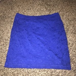 F21 blue lace skirt